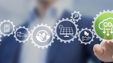 Reduce CO2 emissions and carbon footprint to limit global warming and climate change. Sustainable development and green business based on renewable energy, electric transport, offset by planting tree
