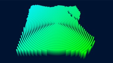 Isometric map of Egypt with neon circle lines