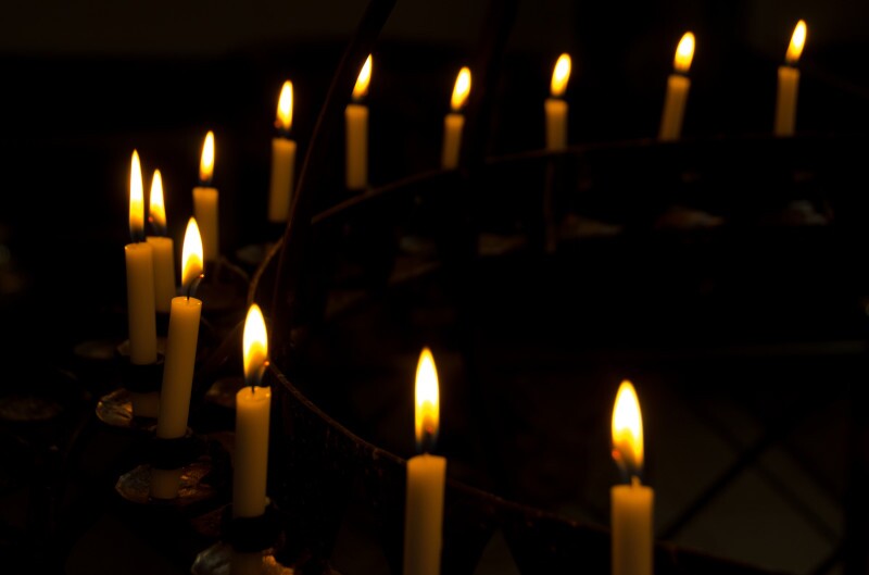 Curved row of candles