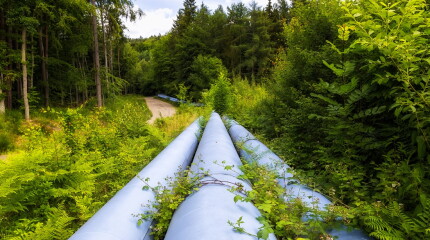 Industrial pipeline with gas and oil