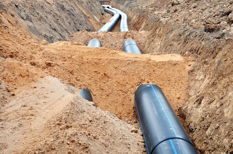 Pipes in sand