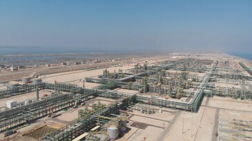 Aerial view of gas treatment plant