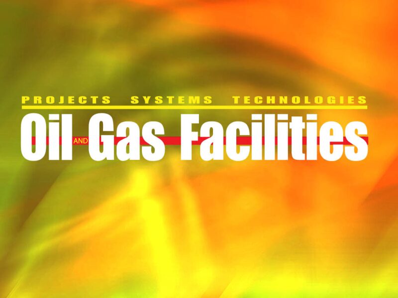 Oil and Gas Facilities logo on abstract background
