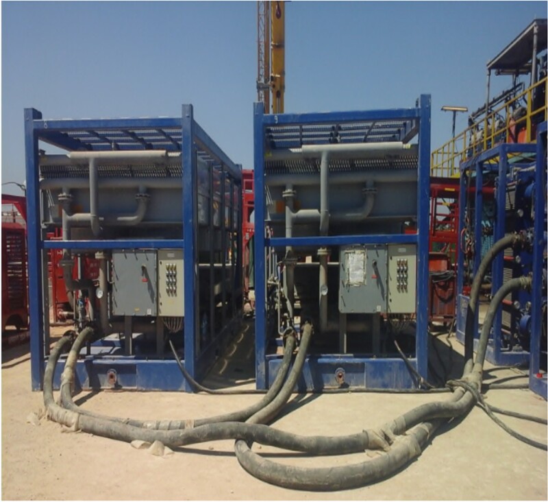Fig. 1—Dry air cooler module and air fans.