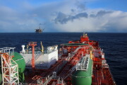 Gullfaks A shuttle tanker load number 5000 seen from Eagle Balder