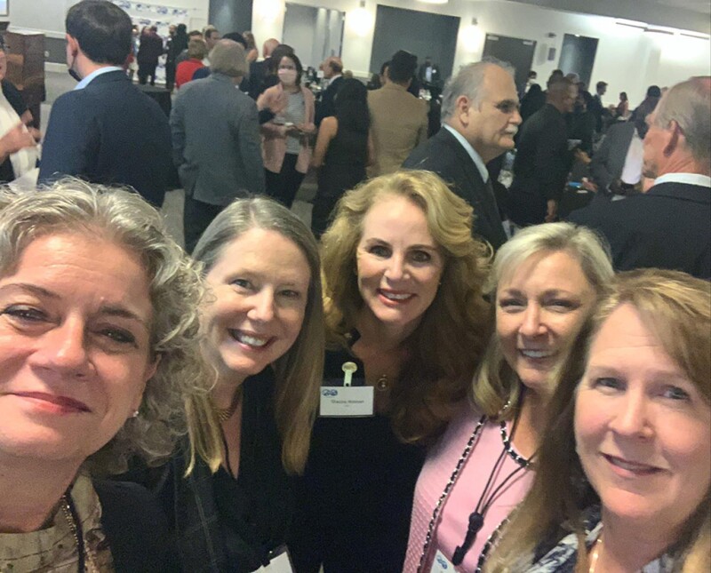 Delores “Dee” Hinkle (second from right) celebrating with fellow SPE members at the SPE GCS Awards Banquet in August 2021.