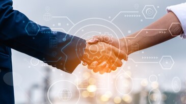 Business shaking hands, finishing up meeting.Successful businessmen handshaking after good deal.Engineer and architect building structure of oil refinery, architect and refinery industry concepts.