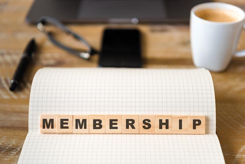Wooden blocks with letters making Membership text