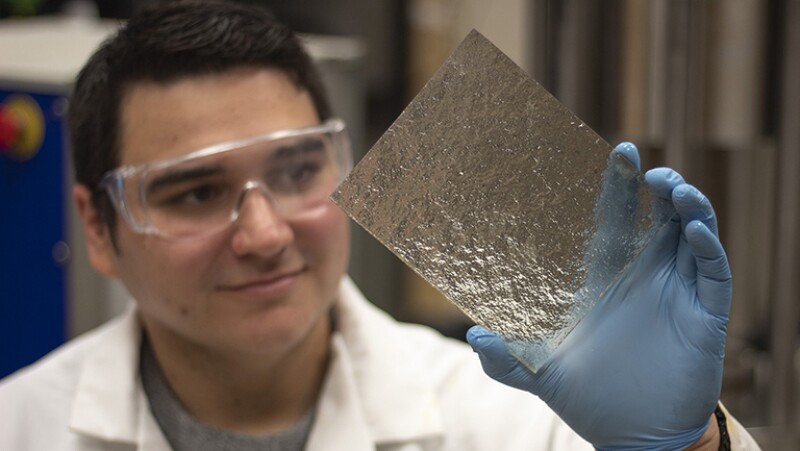 Petroleum engineering graduate student Gabriel Tatman is using 3D printing to investigate the behavior of proppants and diverters in well stimulation processes.