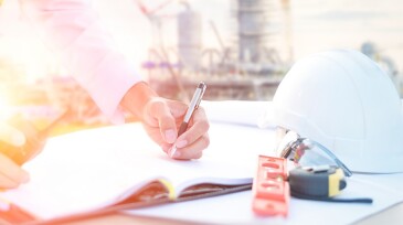 businessman engineer control Construction the Oil refinery