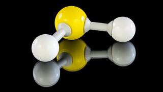 A hydrogen sulfide molecule.