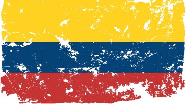 Grunge styled flag of Colombia
