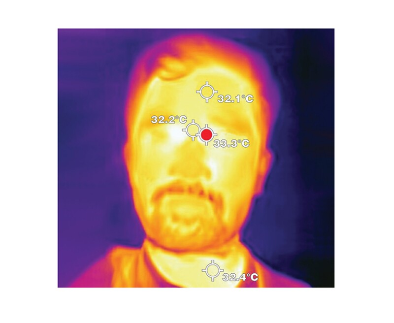 Temperature readings of different facial points