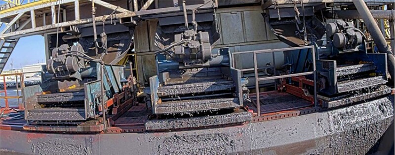 Fig. 1—Cuttings flowing across a shale shaker in the Delaware Basin as imaged by a high-resolution camera. Source: SPE 220985.