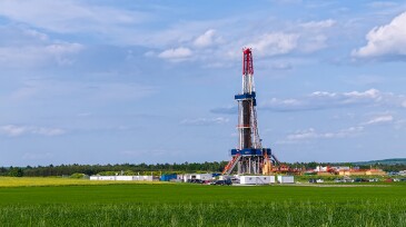 Shale gas pipeline over a field of green