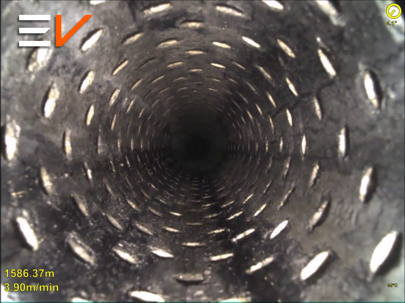 View inside of wellbore pipe 