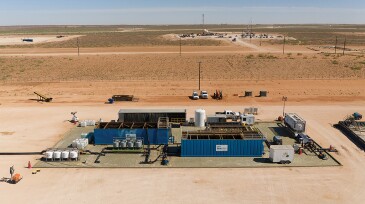 aerial view of an XRI water recycling facility in the Permian Basin