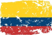 Grunge styled flag of Colombia