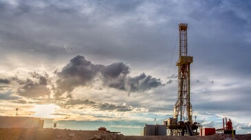 Fracking Drilling Rig at the Golden Hour
