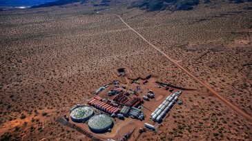A hydraulic fracturing operation producing unconventional oil and gas in Vaca Muerta, Argentina. Source: Cristian Martin/Dreamstime.com.  .