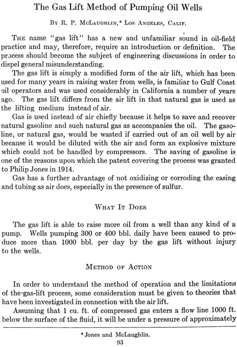 The oldest paper on artificial lift in OnePetro was published in 1925. 