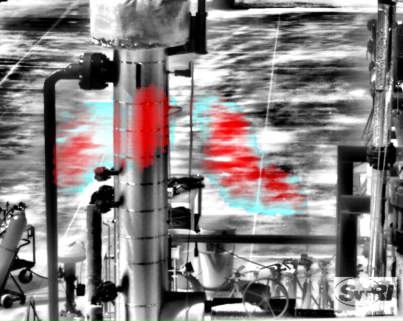 methane plume captured with a midwave infrared imager