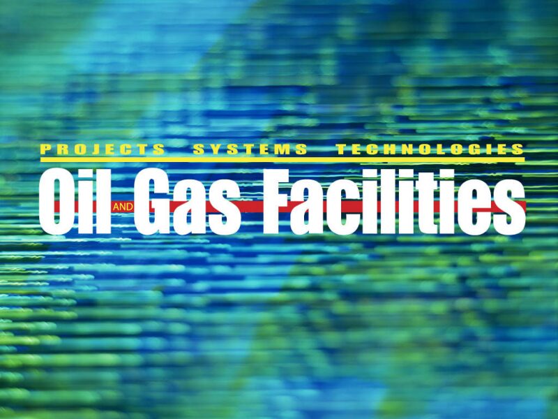 Oil and Gas Facilities logo on abstract background