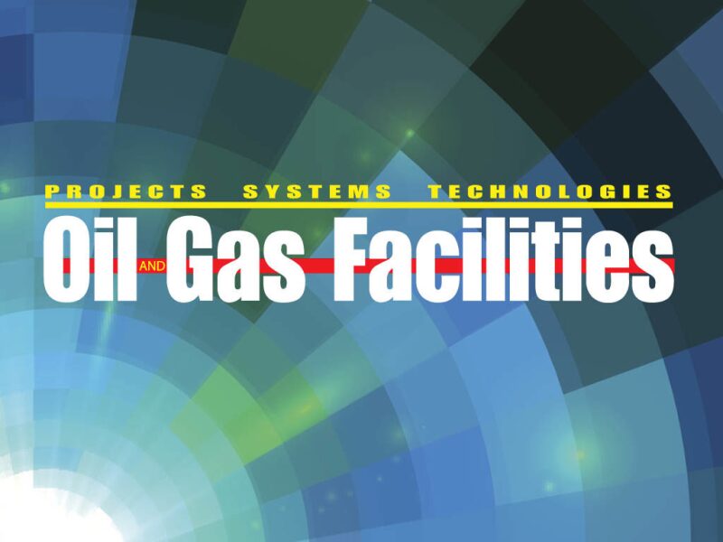 Oil and Gas Facilities logo on abstract background