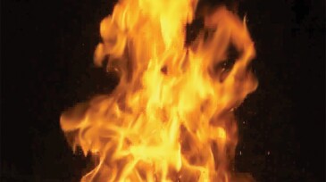 LNG burning flame
