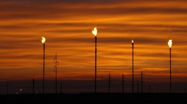 Sunset and Gas Flaring