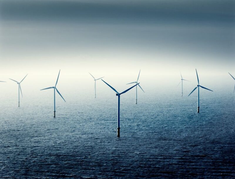 Illustration of an offshore wind farm