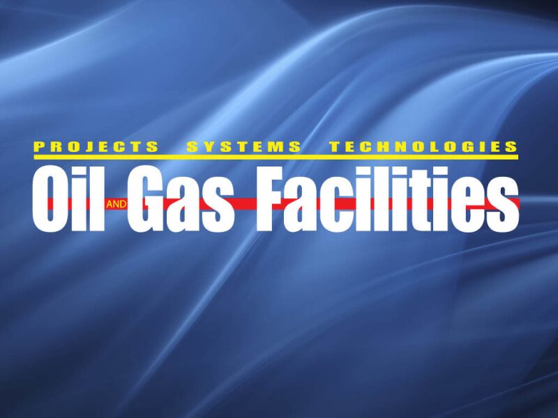 Oil and Gas Facilities logo on abstract background