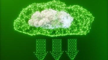 Carbon Capture Concept With Carbon Dioxide Cloud, Connection Dots And Plexus On Green Background. Reducing Carbon Dioxide Emissions