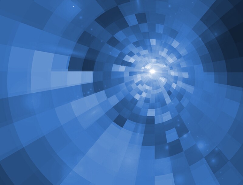 Abstract blue shining circle tunnel background