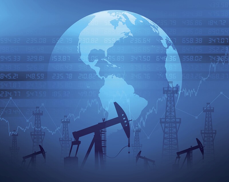 Oil derricks and financial data