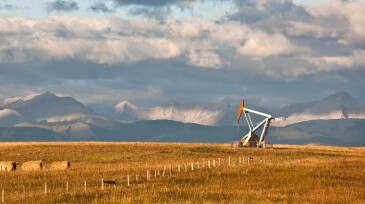 Oil Rig in Alberta in Fall