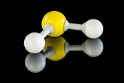 A hydrogen sulfide molecule.