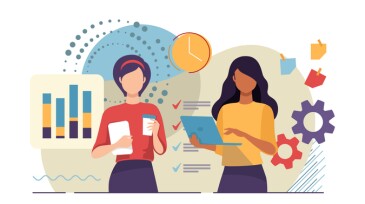 Business concept illustration on the subject of teamwork