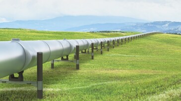 Oil pipeline in green landscape