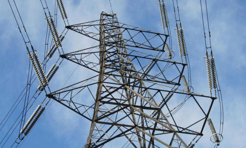 View of electric transmission towers