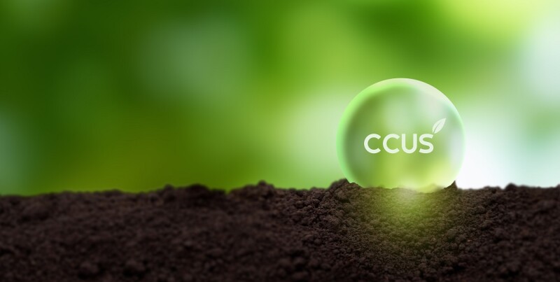 Carbon Capture, Utilization and Storage (CCUS) concept. Technology of CO2 capturing and store it underground or use it in other industrial production processes. Net zero target, limit global warming.