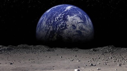 Earth as seen from the moon's surface