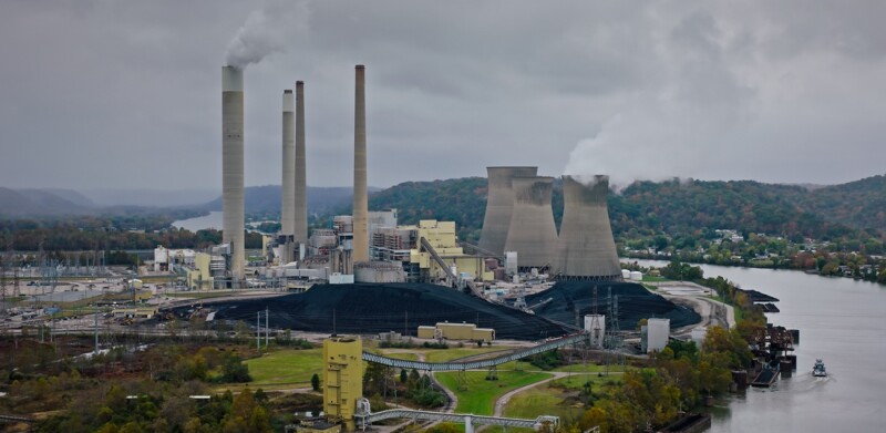 Aerial View of Coal Fired Power Station in Putnam County, WV