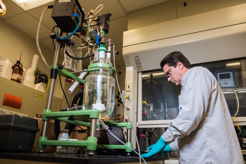 Worker working on carbon capture program