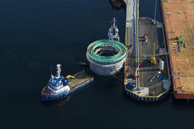 A Hywind Tampen foundation on the move.