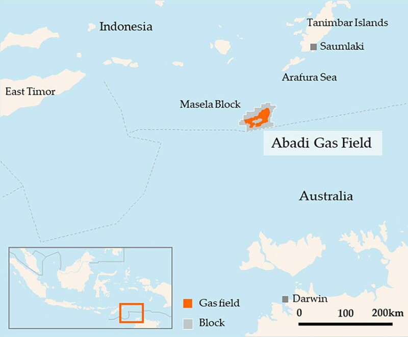 Masela Block Abadi Gas Field map