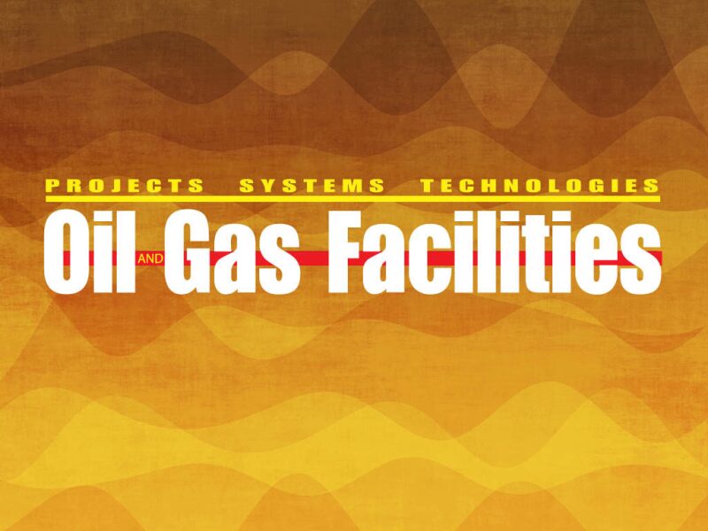 Oil and Gas Facilities logo on abstract background