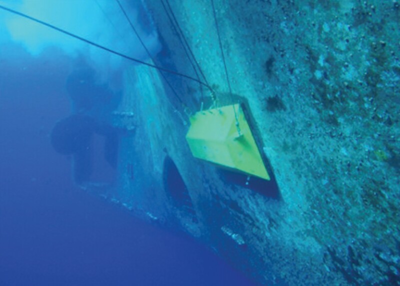 A cofferdam successfully installed against the side shell of an operating FPSO in the Asia Pacific region