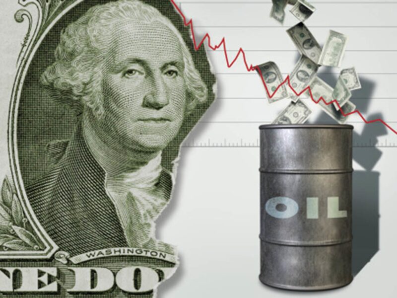 Graphic representing falling oil prices