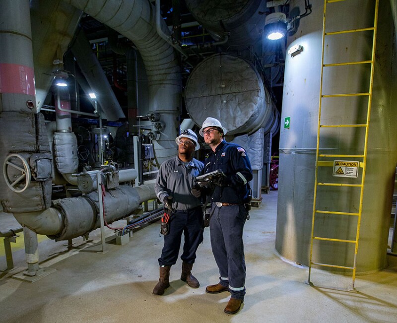 Chevron teams performing safety checks in the Gulf of Mexico. Source: Chevron.